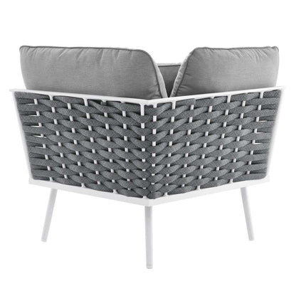 Modway - Stance Outdoor Patio Aluminum Corner Chair - EEI-5567-WHI-GRY veiw 4