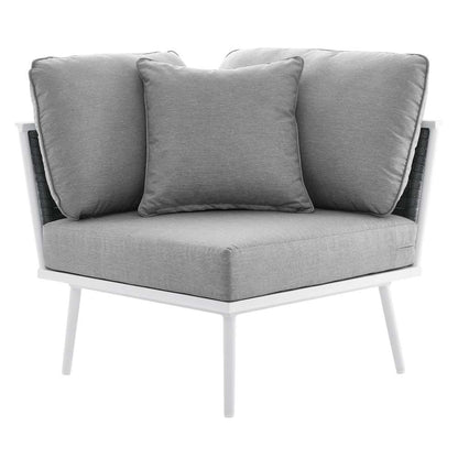 Modway - Stance Outdoor Patio Aluminum Corner Chair - EEI-5567-WHI-GRY veiw 5