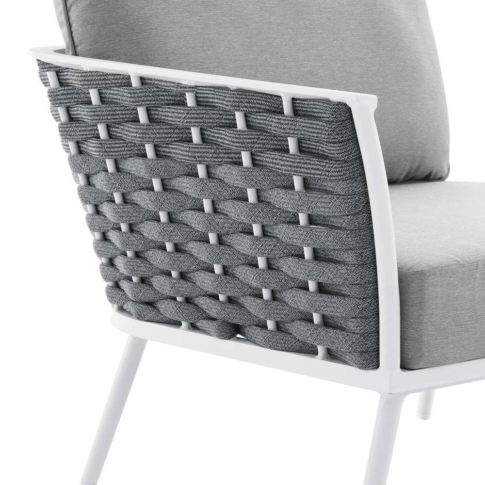 Modway - Stance Outdoor Patio Aluminum Left-Facing Armchair - EEI-5565-WHI-GRY veiw 3