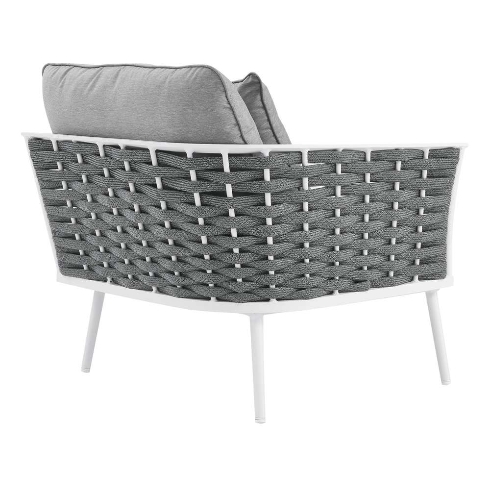 Modway - Stance Outdoor Patio Aluminum Left-Facing Armchair - EEI-5565-WHI-GRY veiw 5