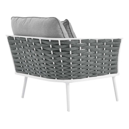 Modway - Stance Outdoor Patio Aluminum Left-Facing Armchair - EEI-5565-WHI-GRY veiw 5