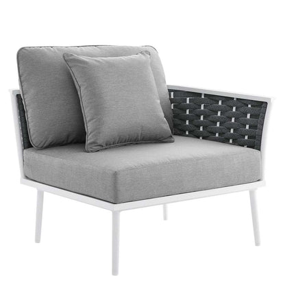 Modway - Stance Outdoor Patio Aluminum Right-Facing Armchair - EEI-5566-WHI-GRY veiw 1