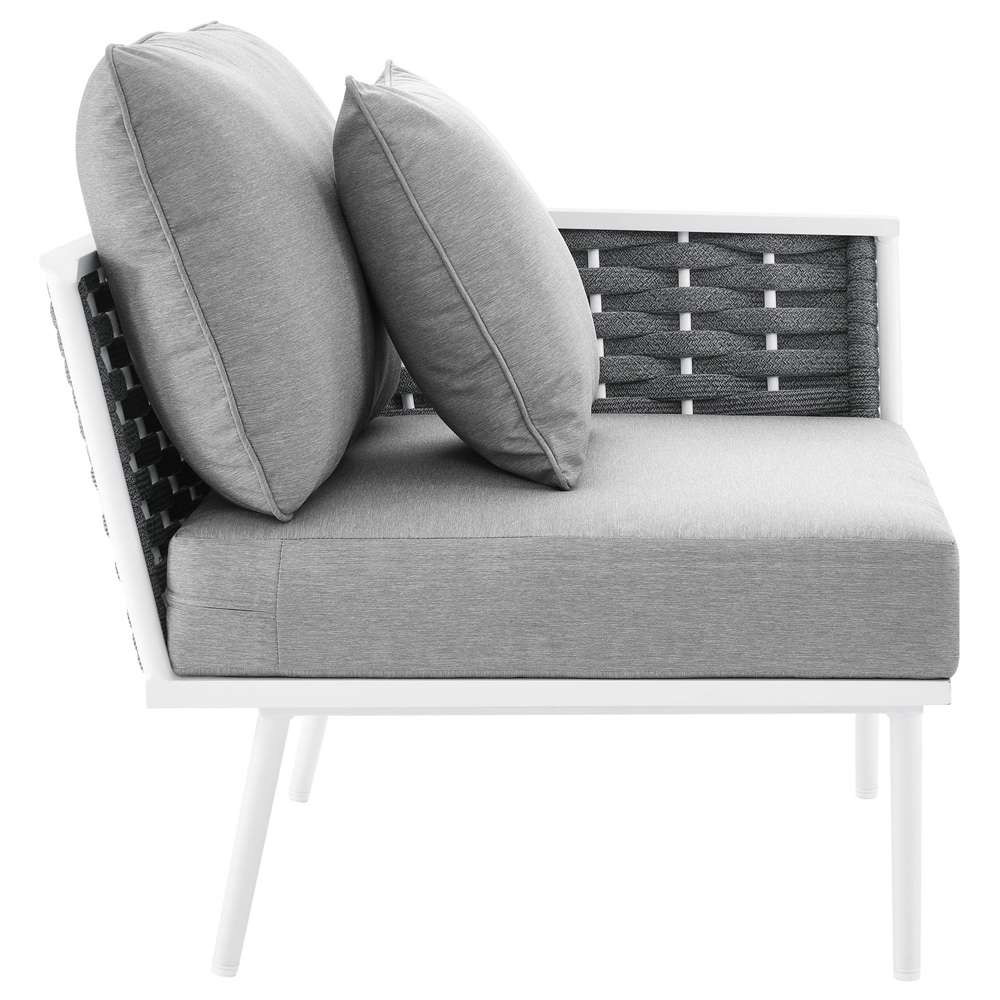 Modway - Stance Outdoor Patio Aluminum Right-Facing Armchair - EEI-5566-WHI-GRY veiw 3