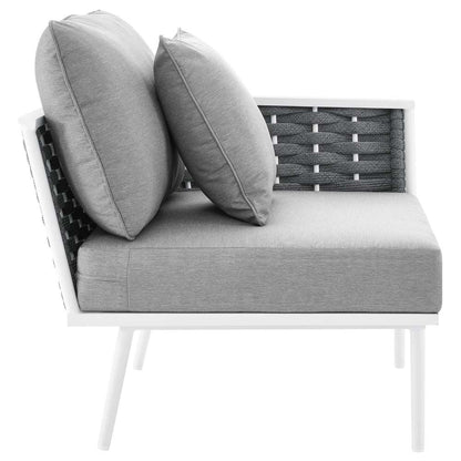 Modway - Stance Outdoor Patio Aluminum Right-Facing Armchair - EEI-5566-WHI-GRY veiw 3