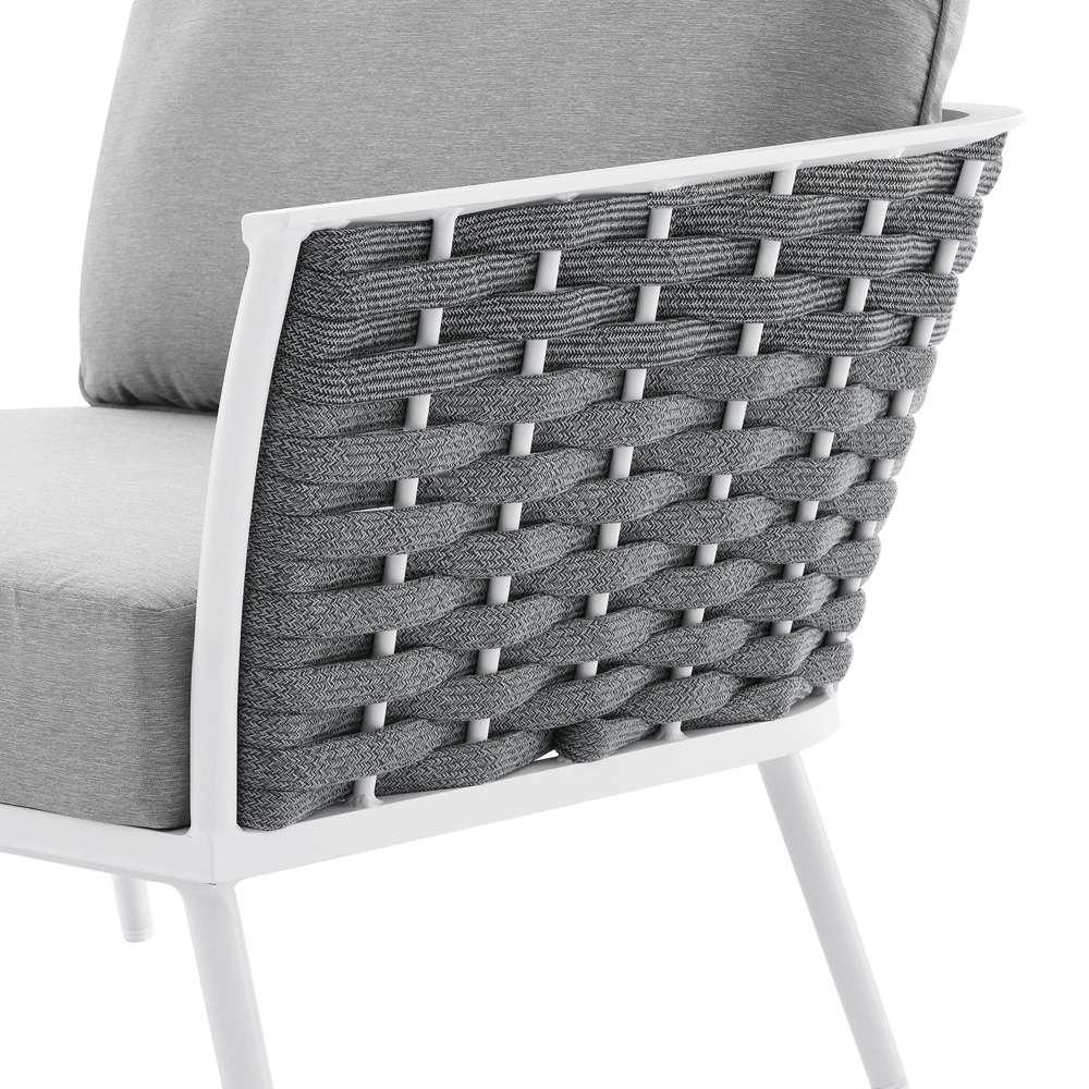 Modway - Stance Outdoor Patio Aluminum Right-Facing Armchair - EEI-5566-WHI-GRY veiw 4