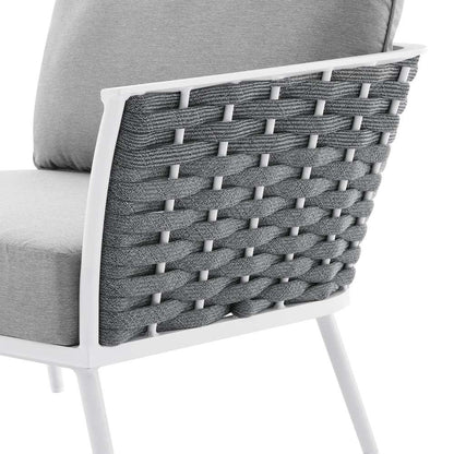 Modway - Stance Outdoor Patio Aluminum Right-Facing Armchair - EEI-5566-WHI-GRY veiw 4