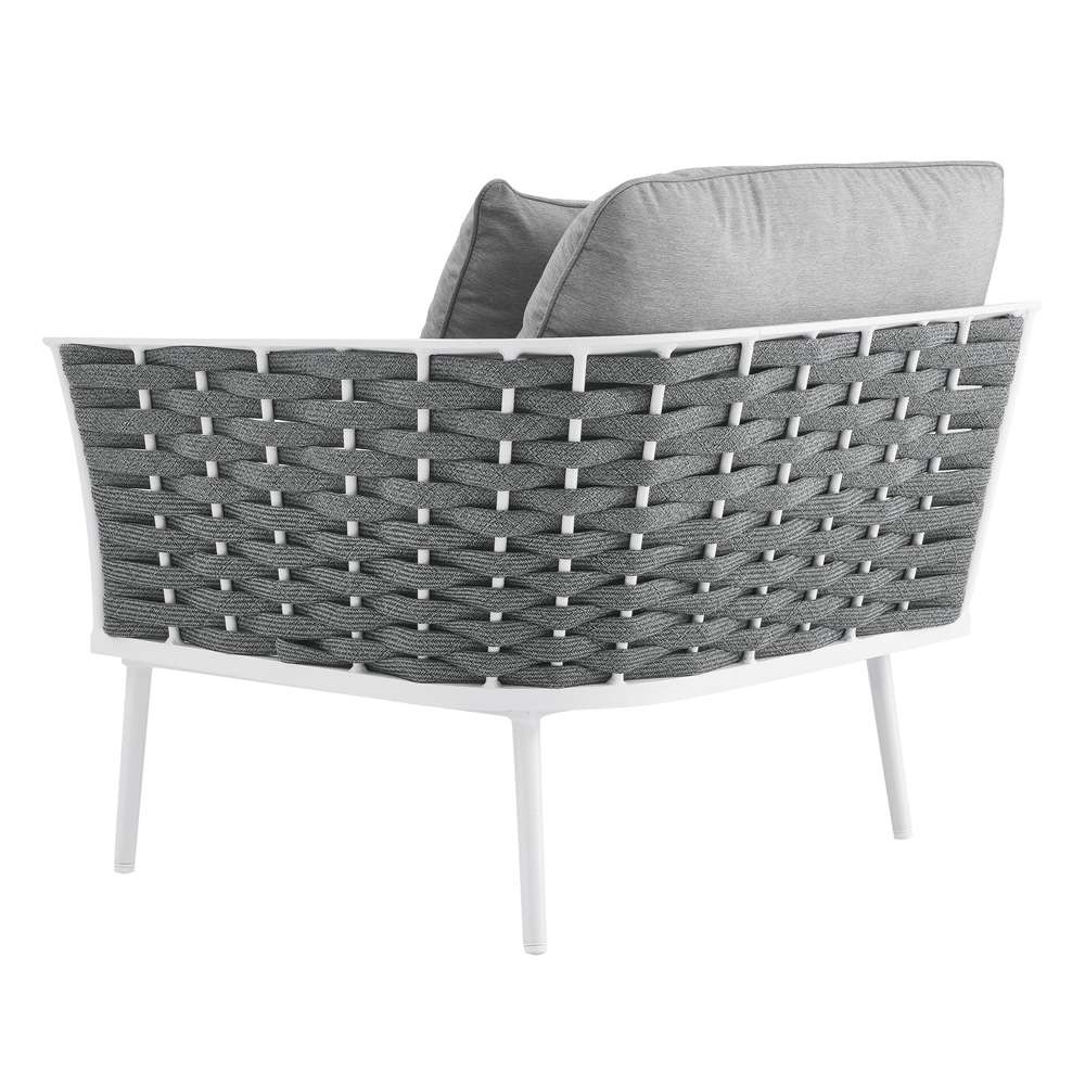 Modway - Stance Outdoor Patio Aluminum Right-Facing Armchair - EEI-5566-WHI-GRY veiw 5
