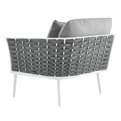 Modway - Stance Outdoor Patio Aluminum Right-Facing Armchair - EEI-5566-WHI-GRY veiw 5