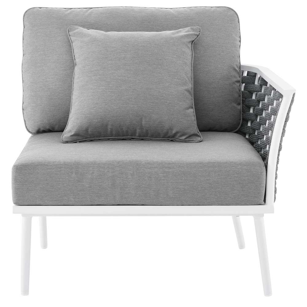 Modway - Stance Outdoor Patio Aluminum Right-Facing Armchair - EEI-5566-WHI-GRY veiw 6