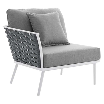 Modway - Stance Outdoor Patio Aluminum Small Sectional Sofa - EEI-5752-WHI-GRY veiw 4