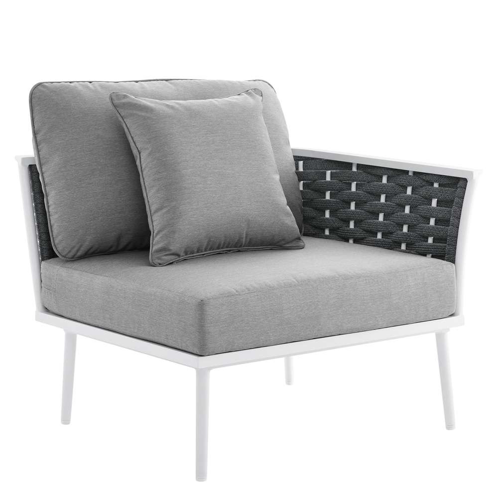 Modway - Stance Outdoor Patio Aluminum Small Sectional Sofa - EEI-5752-WHI-GRY veiw 6