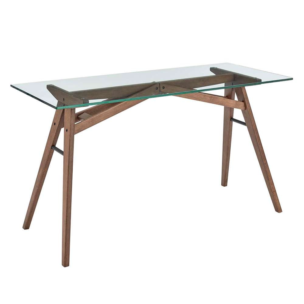 Modway - Steadfast Glass Top Office Desk - EEI-4580-WAL