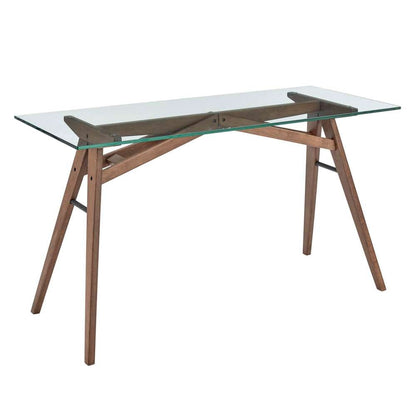 Modway - Steadfast Glass Top Office Desk - EEI-4580-WAL veiw 1