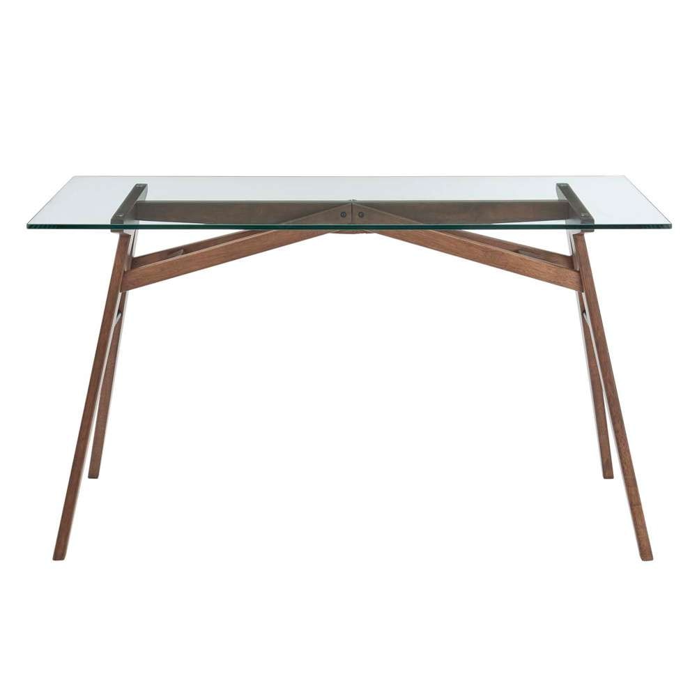 Modway - Steadfast Glass Top Office Desk - EEI-4580-WAL veiw 5