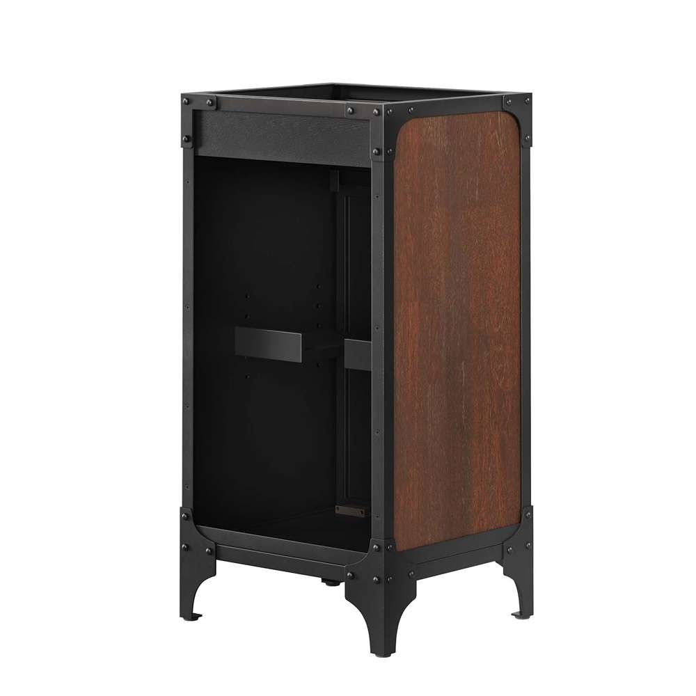 Modway - Steamforge 18in Bathroom Vanity Cabinet (Sink Basin Not Included) - EEI-6126-BLK-WAL veiw 4