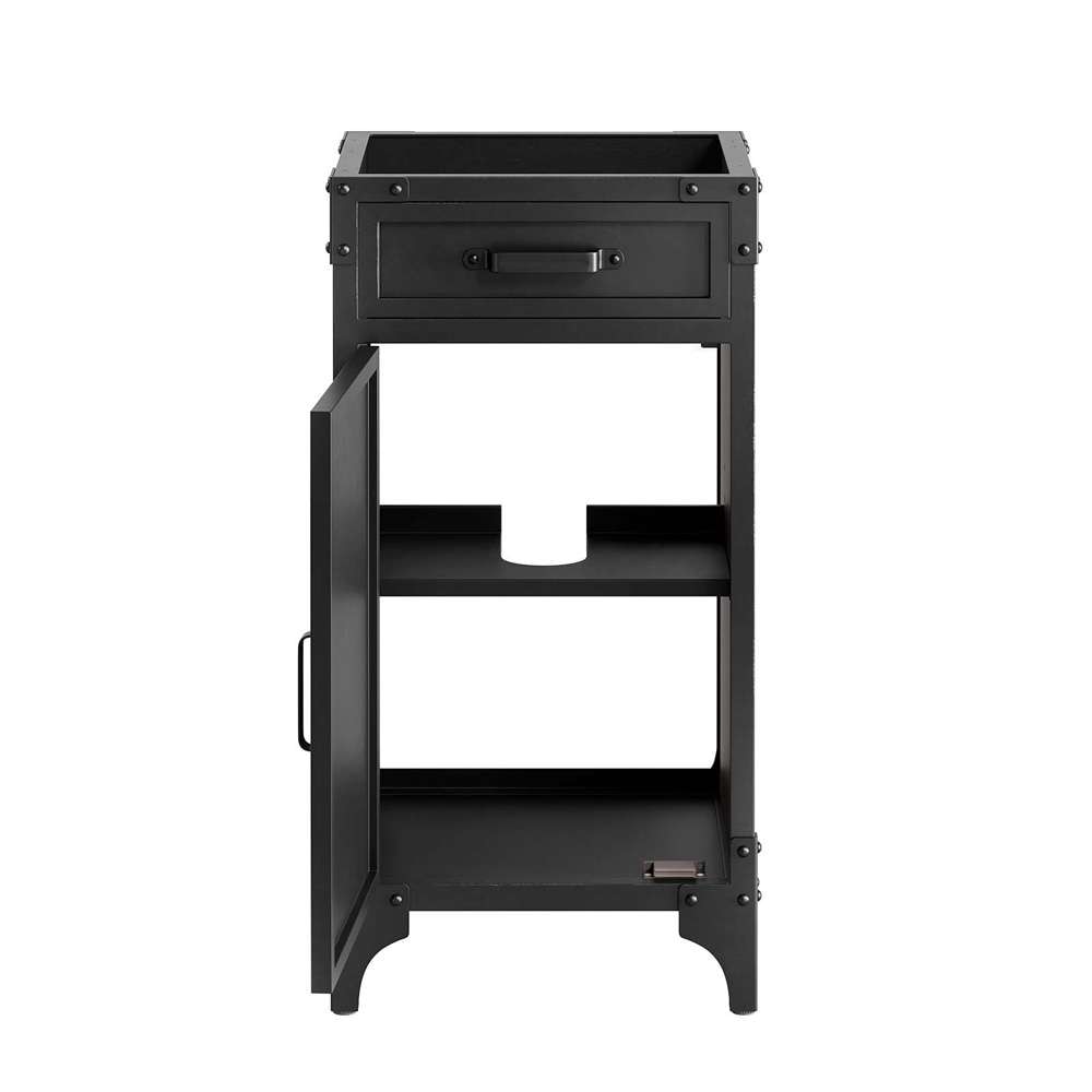 Modway - Steamforge 18in Bathroom Vanity Cabinet (Sink Basin Not Included) - EEI-6126-BLK-WAL veiw 6