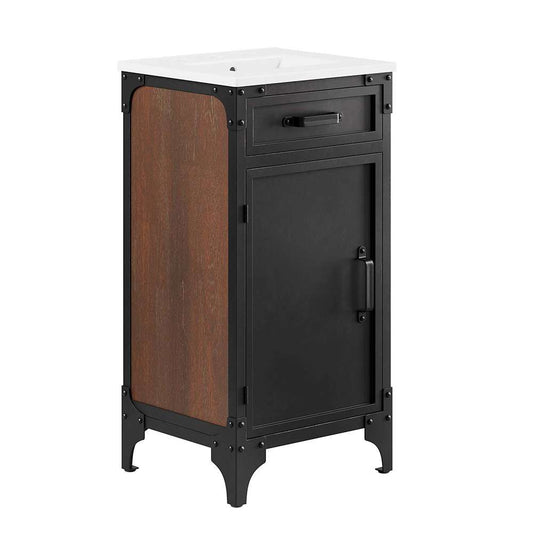 Modway - Steamforge 18in Bathroom Vanity - EEI-6411-WHI-BLK veiw 1
