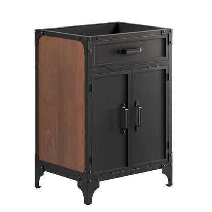 Modway - Steamforge 24in Bathroom Vanity Cabinet (Sink Basin Not Included) - EEI-6127-BLK-WAL veiw 1