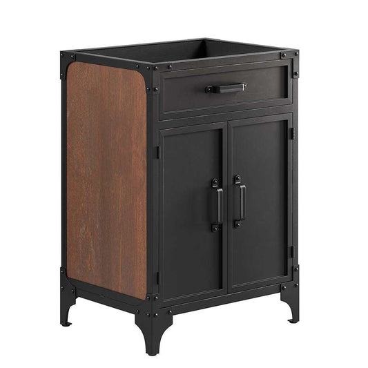 Modway - Steamforge 24in Bathroom Vanity Cabinet (Sink Basin Not Included) - EEI-6127-BLK-WAL veiw 1