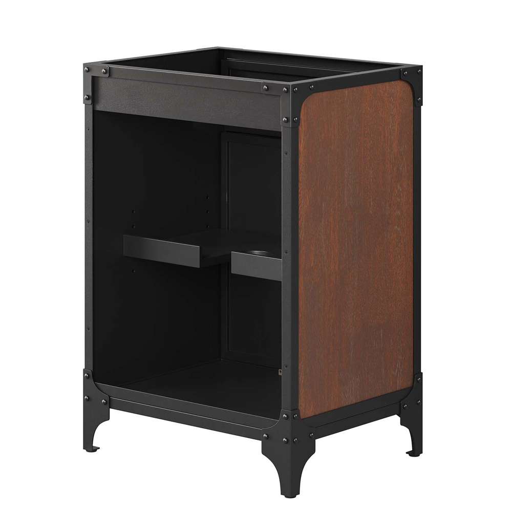 Modway - Steamforge 24in Bathroom Vanity Cabinet (Sink Basin Not Included) - EEI-6127-BLK-WAL veiw 4
