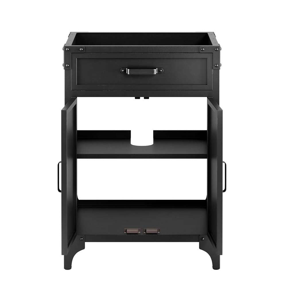 Modway - Steamforge 24in Bathroom Vanity Cabinet (Sink Basin Not Included) - EEI-6127-BLK-WAL veiw 6