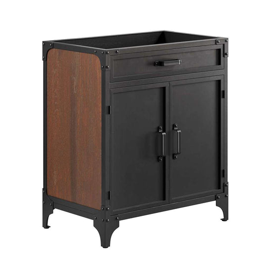 Modway - Steamforge 30in Bathroom Vanity Cabinet (Sink Basin Not Included) - EEI-6128-BLK-WAL veiw 2