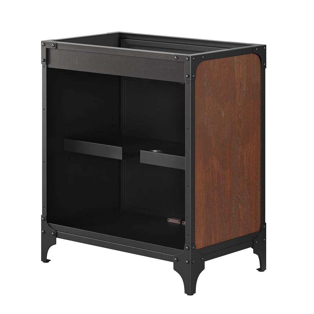 Modway - Steamforge 30in Bathroom Vanity Cabinet (Sink Basin Not Included) - EEI-6128-BLK-WAL veiw 4