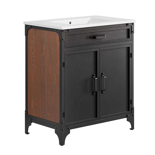 Modway - Steamforge 30in Bathroom Vanity - EEI-6415-WHI-BLK veiw 1