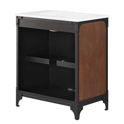 Modway - Steamforge 30in Bathroom Vanity - EEI-6415-WHI-BLK veiw 4