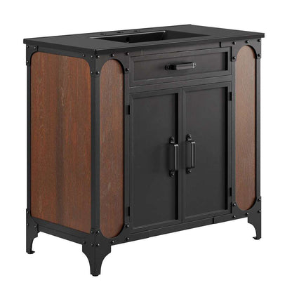 Modway - Steamforge 36in Bathroom Vanity - EEI-6418-BLK-BLK veiw 2