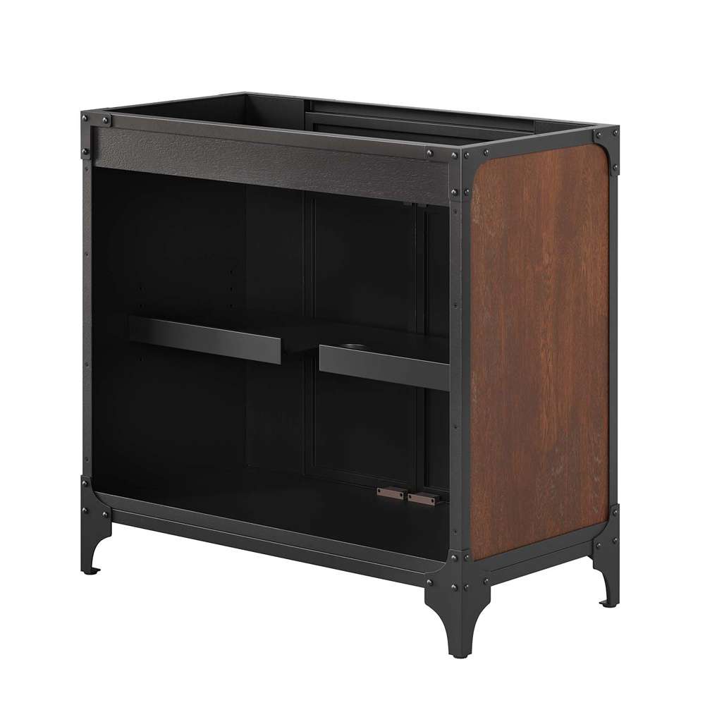 Modway - Steamforge 36in Bathroom Vanity Cabinet (Sink Basin Not Included) - EEI-6129-BLK-WAL veiw 4