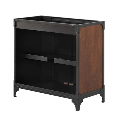 Modway - Steamforge 36in Bathroom Vanity Cabinet (Sink Basin Not Included) - EEI-6129-BLK-WAL veiw 4