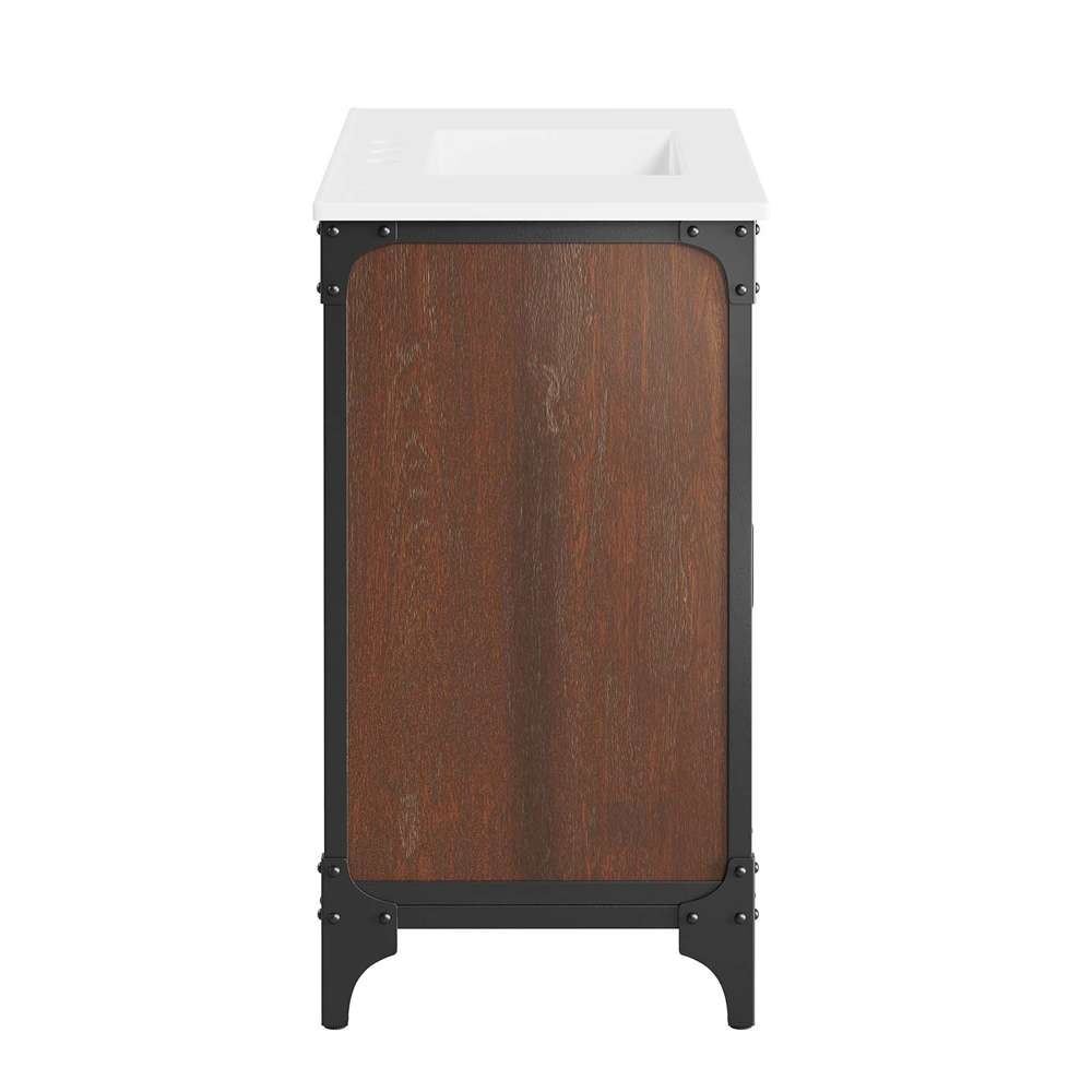 Modway - Steamforge 36in Bathroom Vanity - EEI-6417-WHI-BLK veiw 3
