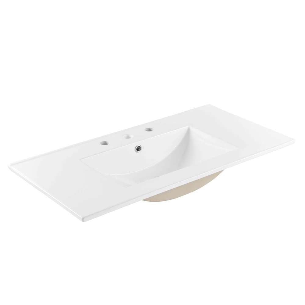 Modway - Steamforge 36in Bathroom Vanity - EEI-6417-WHI-BLK veiw 5