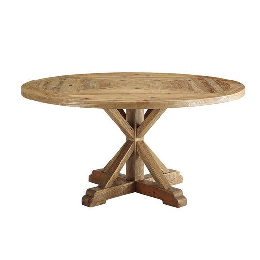 Modway - Stitch 59in Round Pine Wood Dining Table - EEI-3494-BRN veiw 1