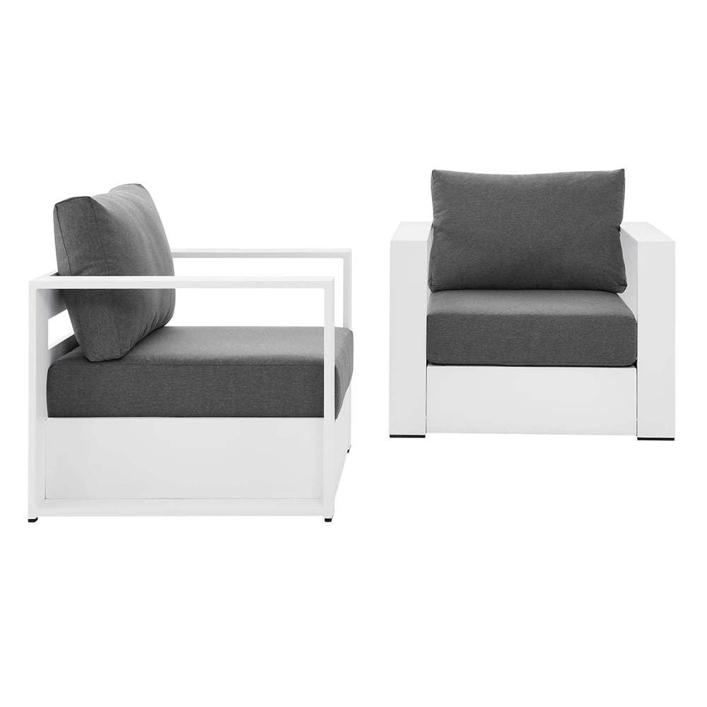 Modway - Tahoe Outdoor Patio Powder-Coated Aluminum 2-Piece Armchair Set - EEI-5751-WHI-CHA veiw 1