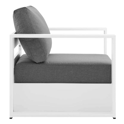 Modway - Tahoe Outdoor Patio Powder-Coated Aluminum 2-Piece Armchair Set - EEI-5751-WHI-CHA veiw 4