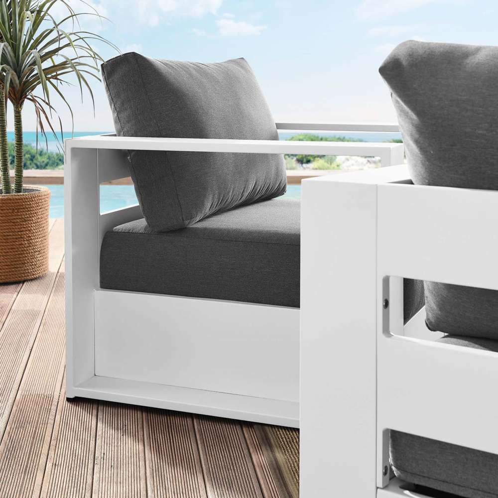 Modway - Tahoe Outdoor Patio Powder-Coated Aluminum 2-Piece Armchair Set - EEI-5751-WHI-CHA veiw 5