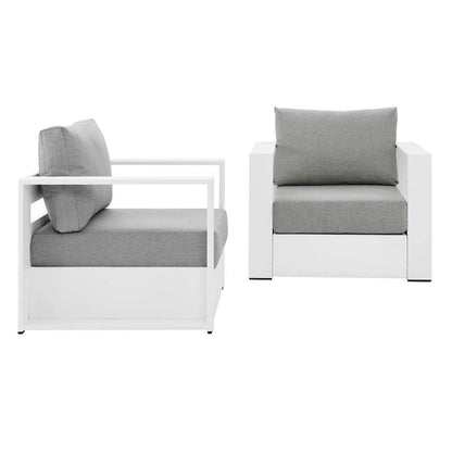 Modway - Tahoe Outdoor Patio Powder-Coated Aluminum 2-Piece Armchair Set - EEI-5751-WHI-GRY veiw 1