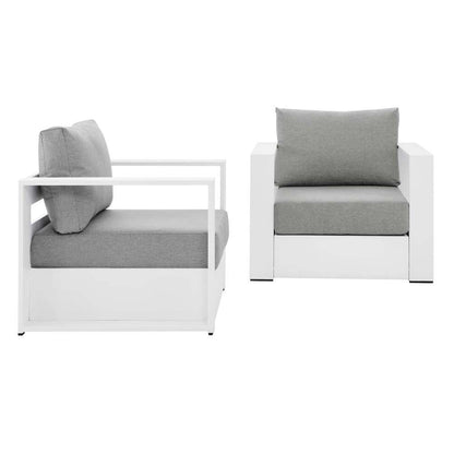 Modway - Tahoe Outdoor Patio Powder-Coated Aluminum 2-Piece Armchair Set - EEI-5751-WHI-GRY veiw 2