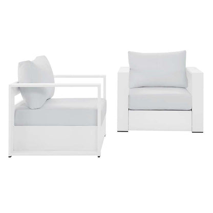 Modway - Tahoe Outdoor Patio Powder-Coated Aluminum 2-Piece Armchair Set - EEI-5751-WHI-WHI veiw 1