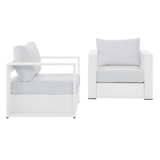 Modway - Tahoe Outdoor Patio Powder-Coated Aluminum 2-Piece Armchair Set - EEI-5751-WHI-WHI veiw 1