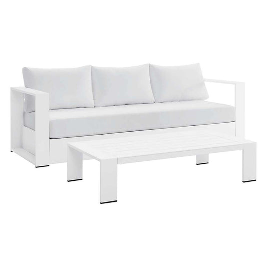 Modway - Tahoe Outdoor Patio Powder-Coated Aluminum 2-Piece Set - EEI-5750-WHI-WHI veiw 1