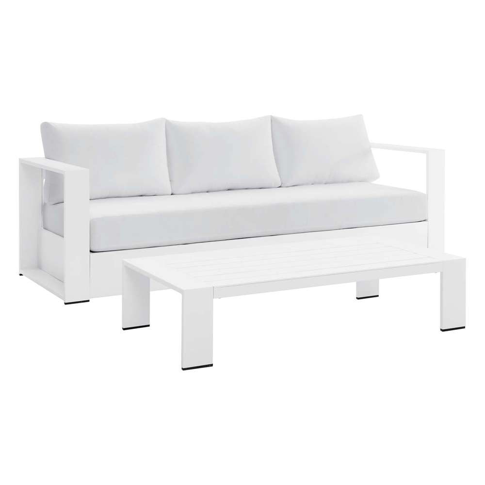 Modway - Tahoe Outdoor Patio Powder-Coated Aluminum 2-Piece Set - EEI-5750-WHI-WHI veiw 2