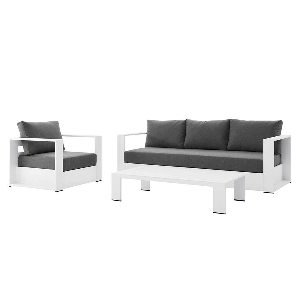 Modway - Tahoe Outdoor Patio Powder-Coated Aluminum 3-Piece Set - EEI-5748-WHI-CHA veiw 1