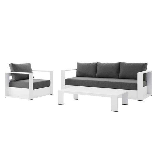 Modway - Tahoe Outdoor Patio Powder-Coated Aluminum 3-Piece Set - EEI-5748-WHI-CHA veiw 2