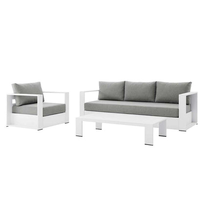 Modway - Tahoe Outdoor Patio Powder-Coated Aluminum 3-Piece Set - EEI-5748-WHI-GRY veiw 1