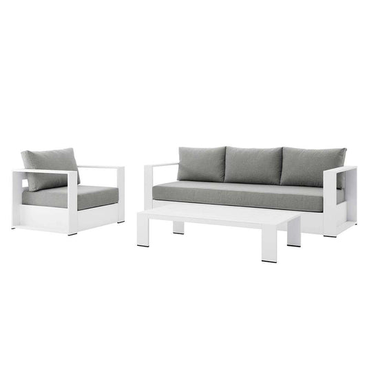 Modway - Tahoe Outdoor Patio Powder-Coated Aluminum 3-Piece Set - EEI-5748-WHI-GRY veiw 1
