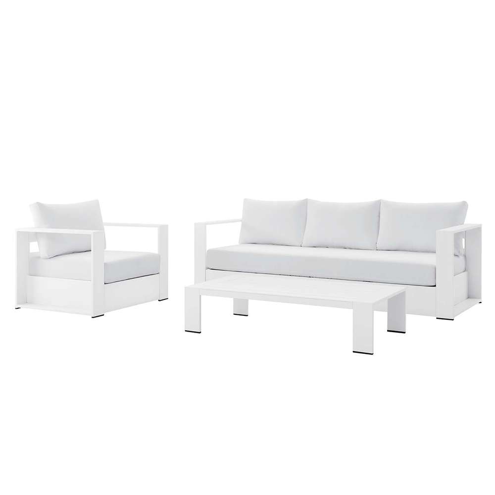 Modway - Tahoe Outdoor Patio Powder-Coated Aluminum 3-Piece Set - EEI-5748-WHI-WHI veiw 1