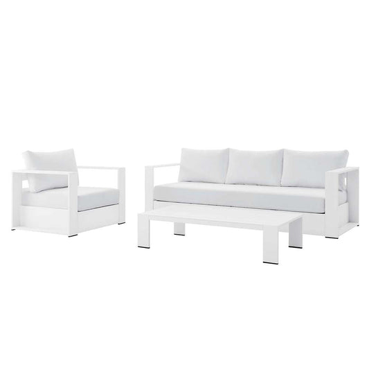 Modway - Tahoe Outdoor Patio Powder-Coated Aluminum 3-Piece Set - EEI-5748-WHI-WHI veiw 1